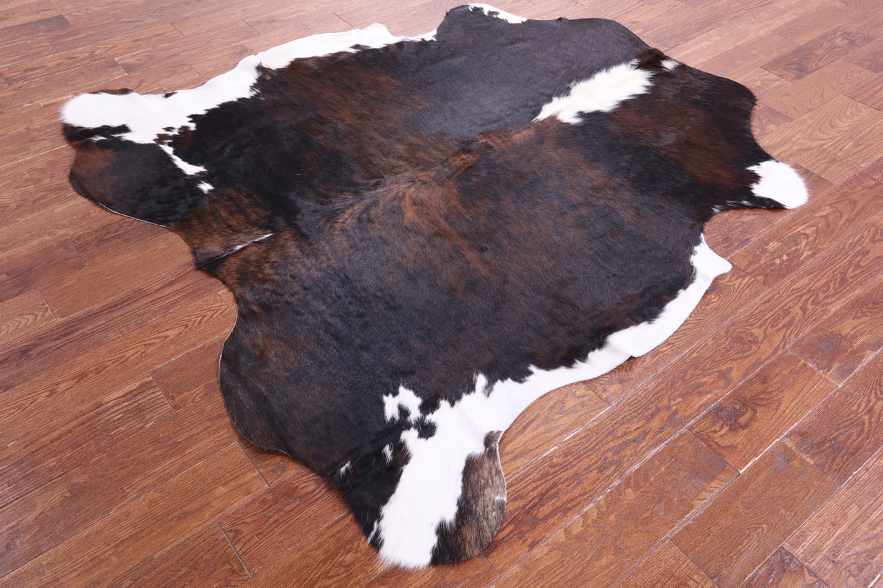 Tricolor Natural Cowhide Rug - Medium 6'2"H x 5'11"W