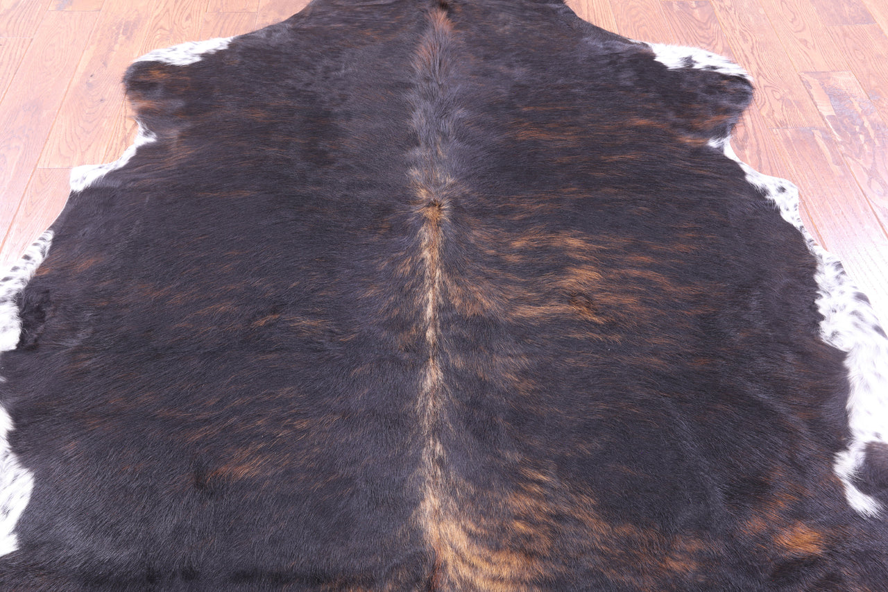 Tricolor Natural Cowhide Rug - Large 6'4"H x 5'10"W