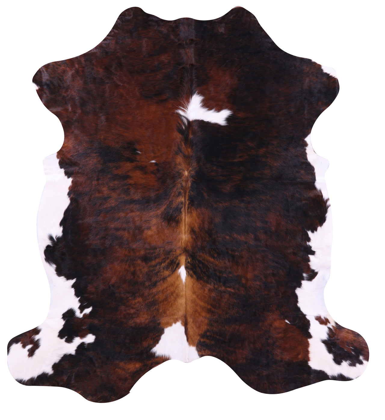 Tricolor Natural Cowhide Rug - XLarge 7'2"H x 6'5"W