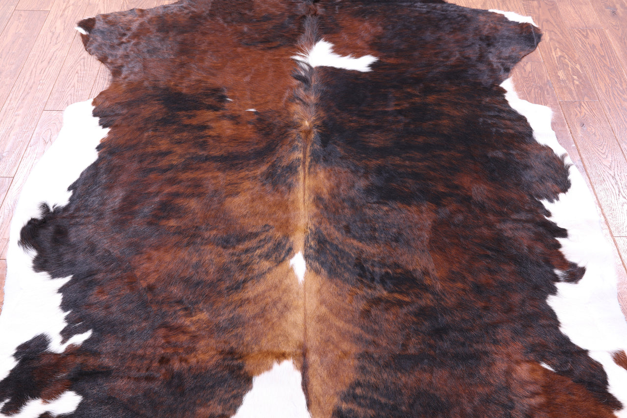 Tricolor Natural Cowhide Rug - XLarge 7'2"H x 6'5"W