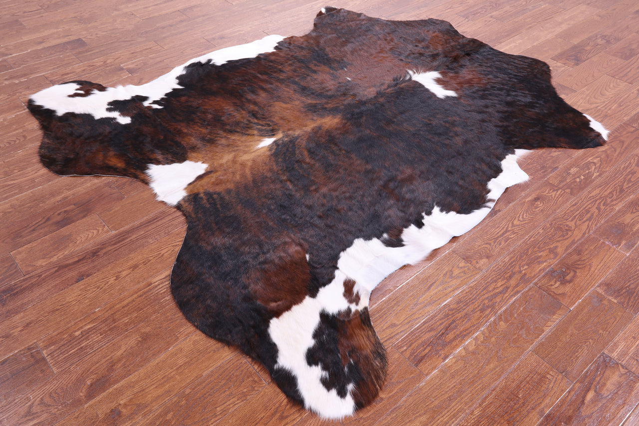 Tricolor Natural Cowhide Rug - XLarge 7'2"H x 6'5"W