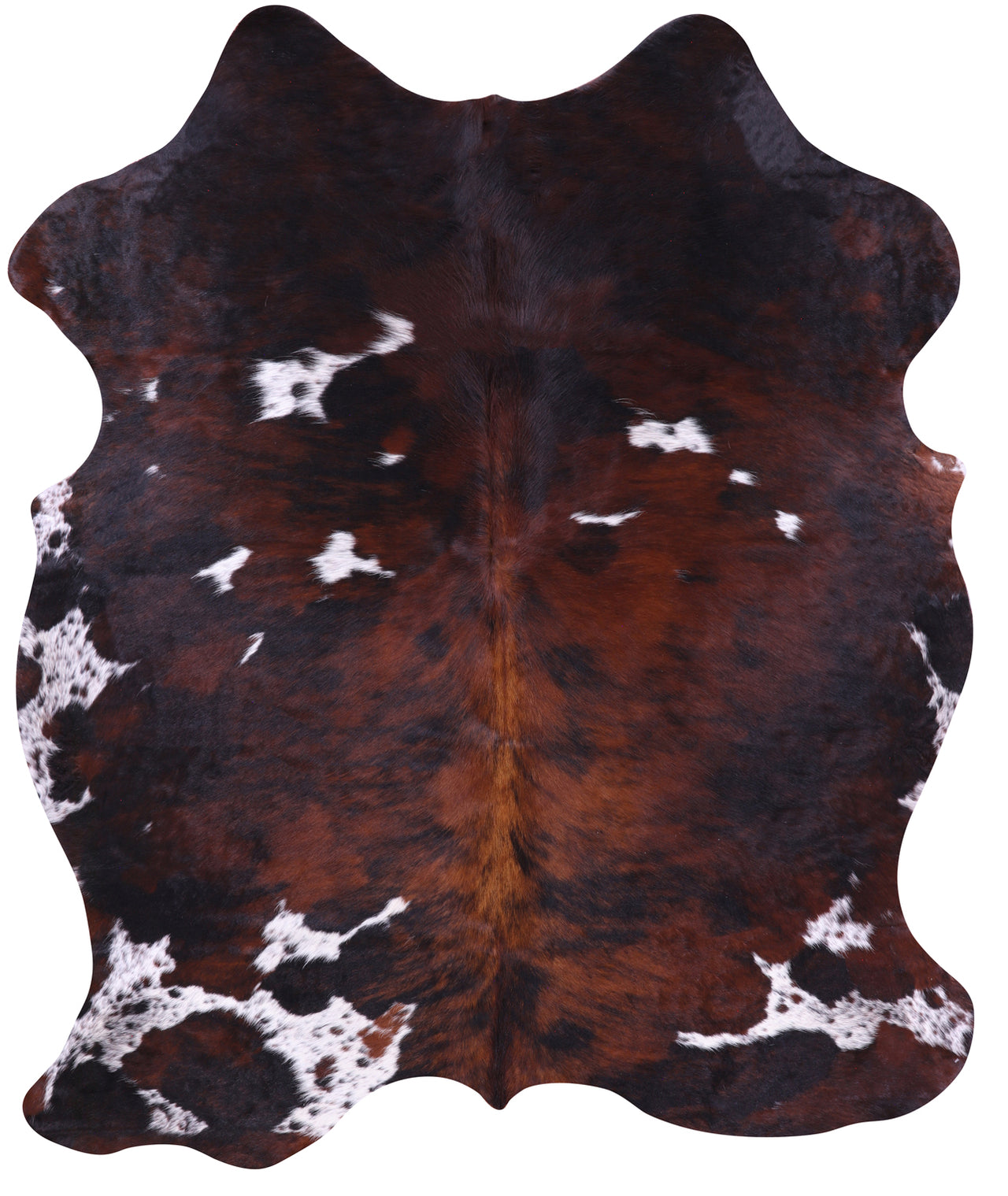 Tricolor Natural Cowhide Rug - XLarge 7'0"H x 5'7"W