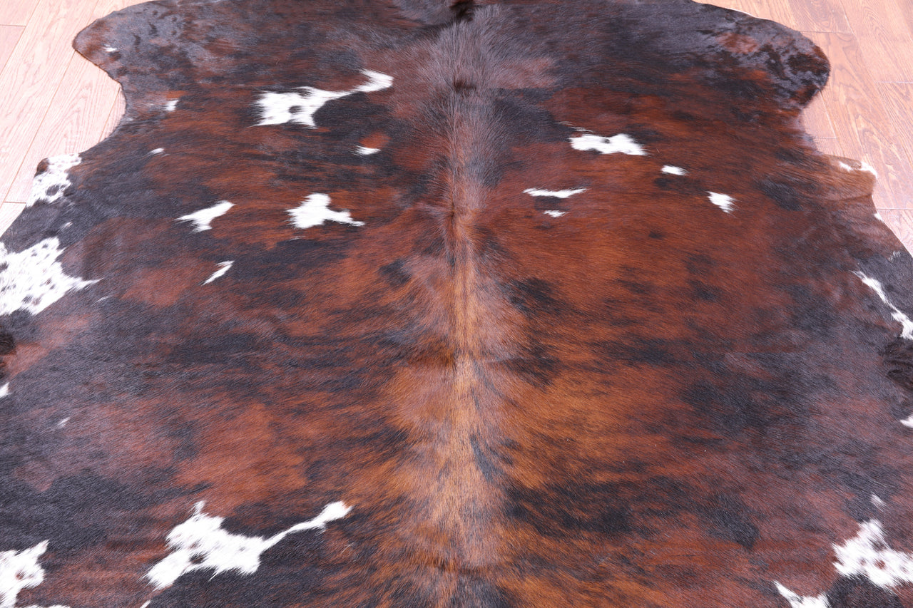 Tricolor Natural Cowhide Rug - XLarge 7'0"H x 5'7"W