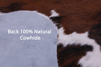 Thumbnail for Brown & White Natural Cowhide Rug - XLarge 7'1