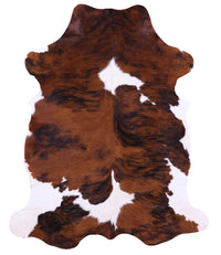 Thumbnail for Brown & White Natural Cowhide Rug - XLarge 7'1