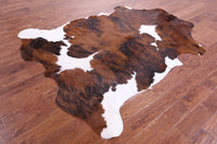 Thumbnail for Brown & White Natural Cowhide Rug - XLarge 7'1