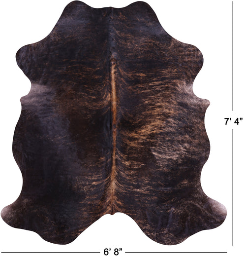 Dark Brindle Natural Cowhide Rug - X-Large 7'4