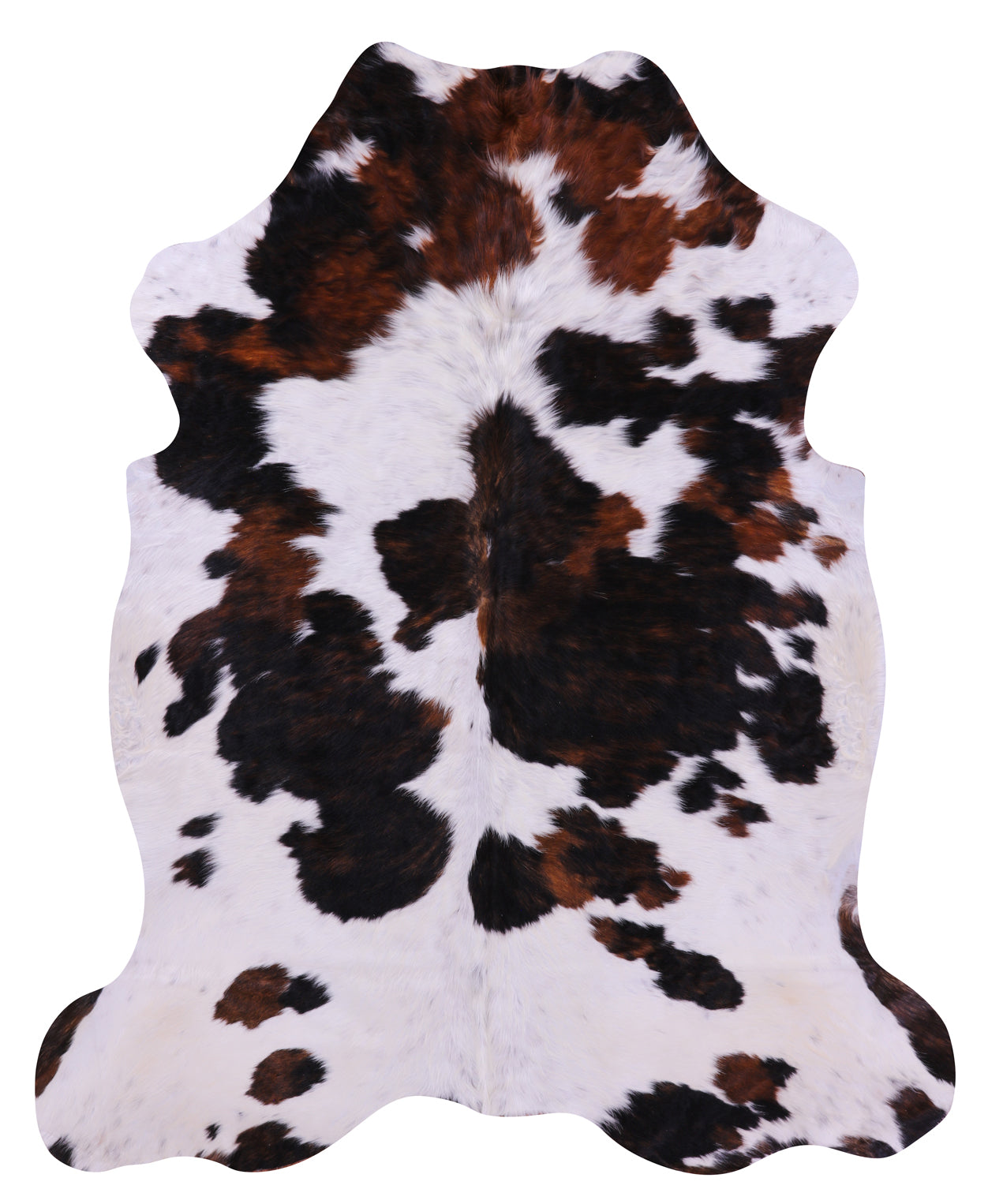 Tricolor Natural Cowhide Rug - XLarge 7'0"H x 5'8"W