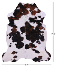 Thumbnail for Tricolor Natural Cowhide Rug - XLarge 7'0