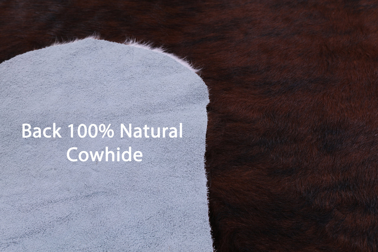 Brown & White Natural Cowhide Rug - Small 5'4"H x 6'0"W