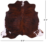 Thumbnail for Brown & White Natural Cowhide Rug - Small 5'4