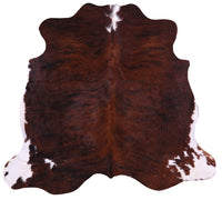 Thumbnail for Brown & White Natural Cowhide Rug - Small 5'4