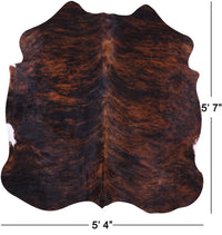 Thumbnail for Brindle Natural Cowhide Rug - Small 5'7