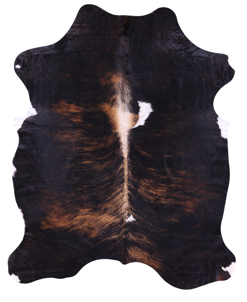 Dark Brindle Natural Cowhide Rug - X-Large 7'2"H x 5'8"W