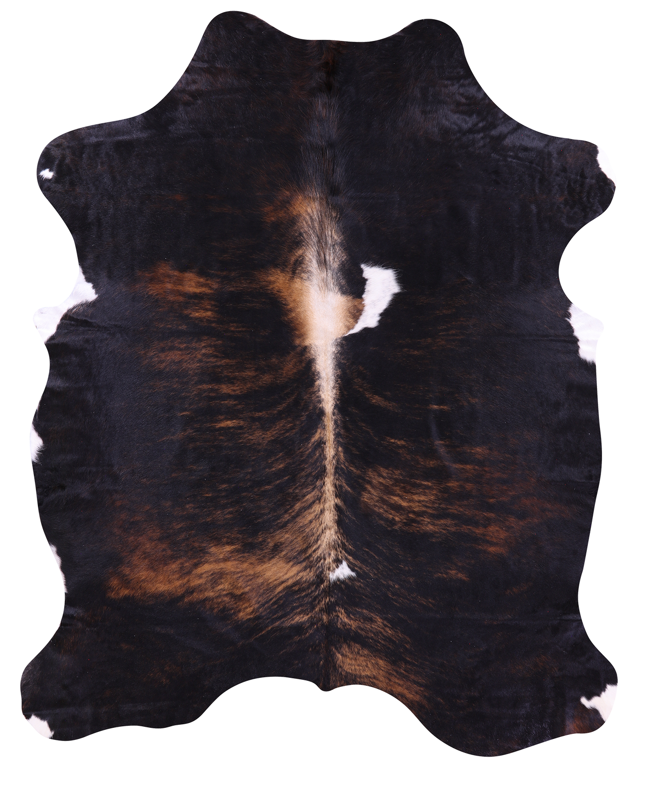 Dark Brindle Natural Cowhide Rug - X-Large 7'2"H x 5'8"W