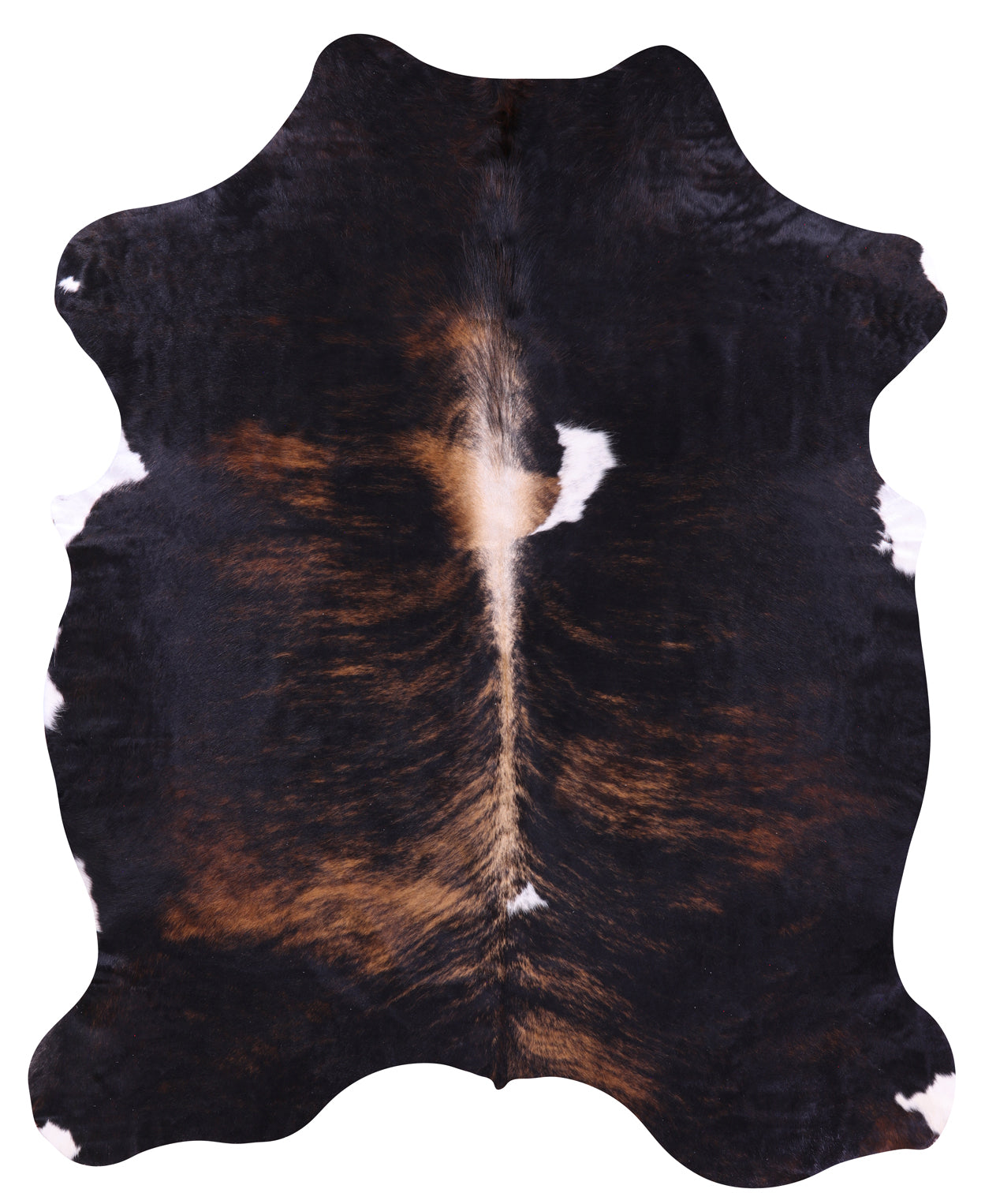 Tricolor Natural Cowhide Rug - XLarge 7'2"H x 5'8"W