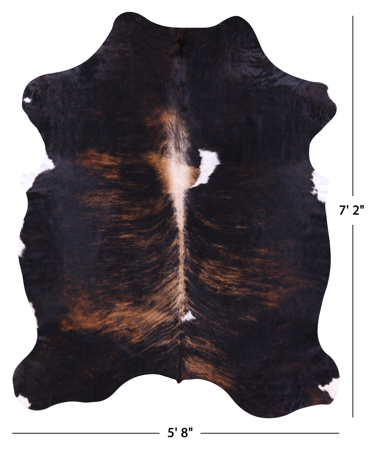 Tricolor Natural Cowhide Rug - XLarge 7'2"H x 5'8"W