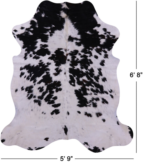 Black Salt & Pepper Natural Cowhide Rug - Large 6'8