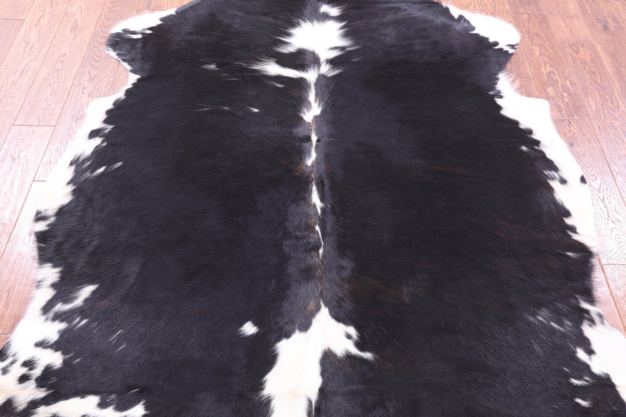 Black & White Natural Cowhide Rug - Large 6'11"H x 6'0"W