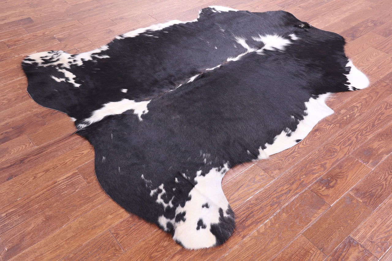 Black & White Natural Cowhide Rug - Large 6'11"H x 6'0"W