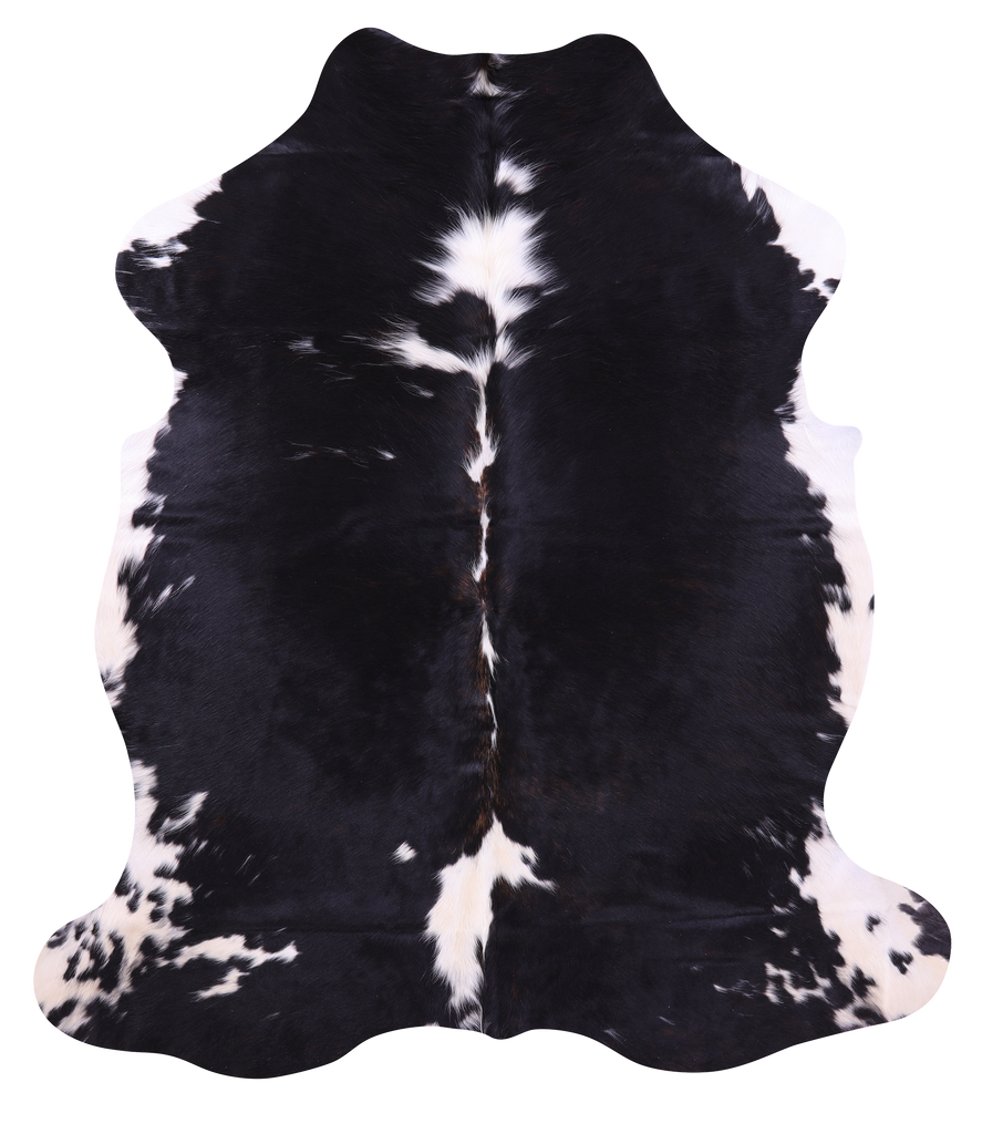 Black & White Natural Cowhide Rug - Large 6'11"H x 6'0"W