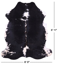 Thumbnail for Black & White Natural Cowhide Rug - Large 6'11