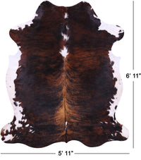 Thumbnail for Tricolor Natural Cowhide Rug - Large 6'11