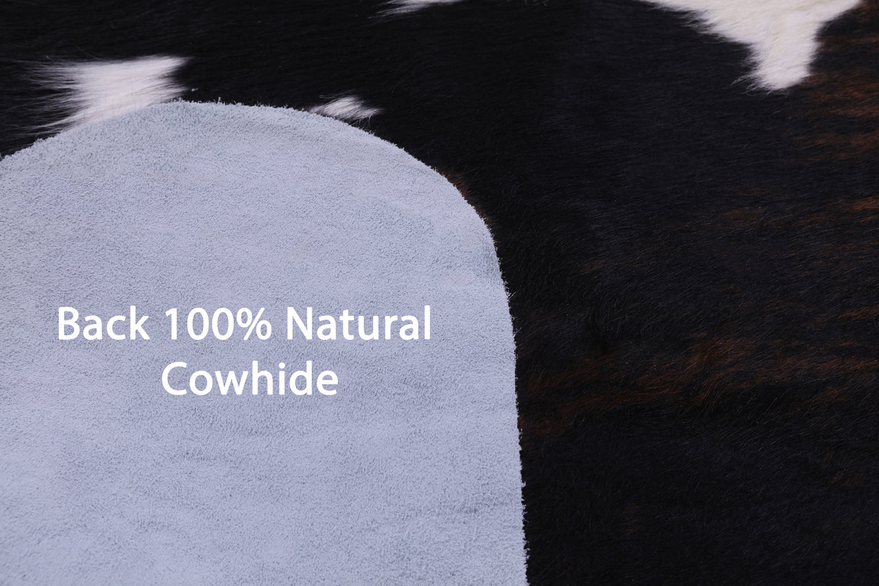 Tricolor Natural Cowhide Rug - Large 6'6"H x 6'1"W