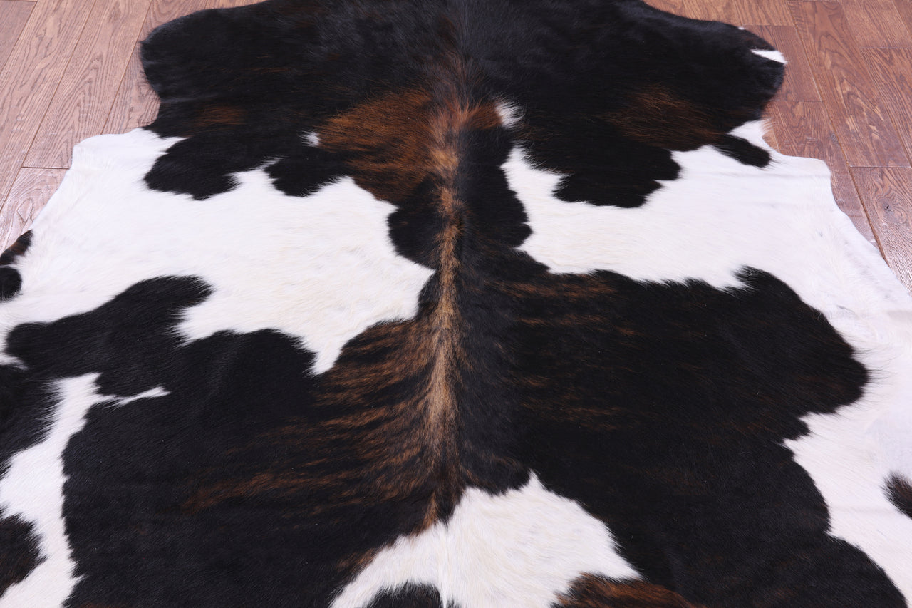 Tricolor Natural Cowhide Rug - Large 6'6"H x 6'1"W