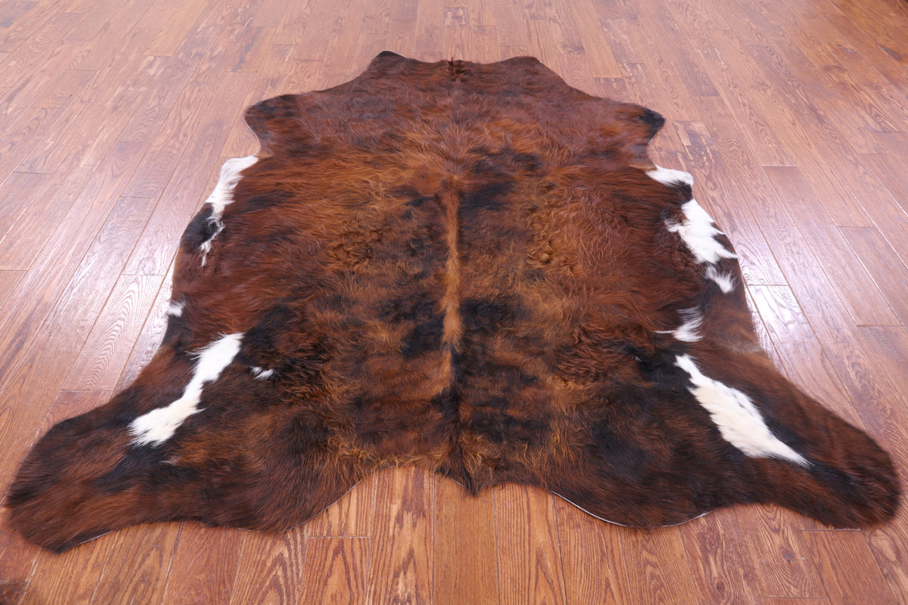 Tricolor Natural Cowhide Rug - XLarge 7'1"H x 6'3"W