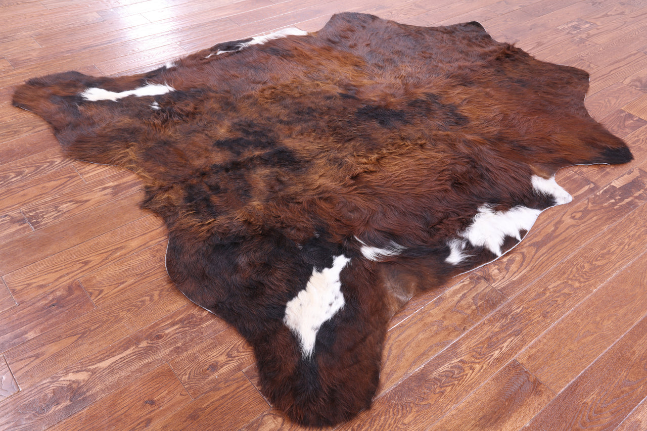 Tricolor Natural Cowhide Rug - XLarge 7'1"H x 6'3"W