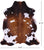 Tricolor Natural Cowhide Rug - Large 6'11"H x 6'0"W