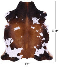 Thumbnail for Tricolor Natural Cowhide Rug - Large 6'11