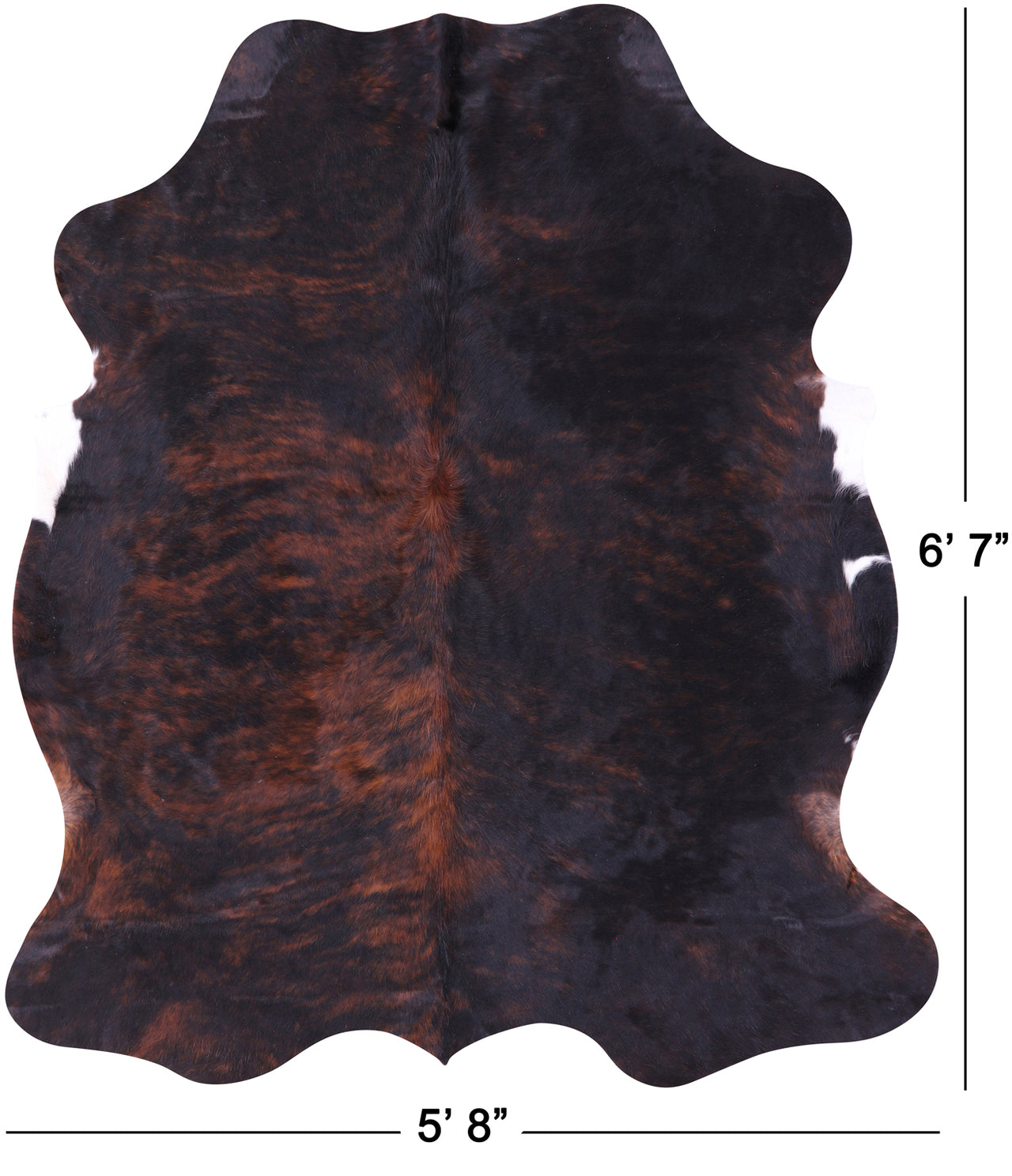 Tricolor Natural Cowhide Rug - Large 6'7"H x 5'8"W