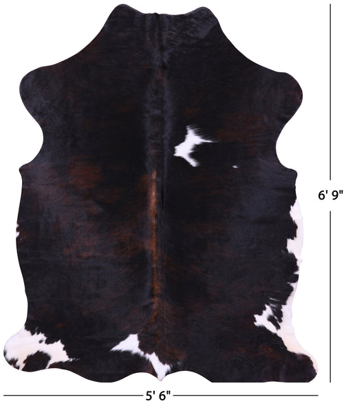 Tricolor Natural Cowhide Rug - Large 6'9
