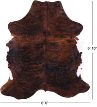 Thumbnail for Brindle Natural Cowhide Rug - Large 6'10