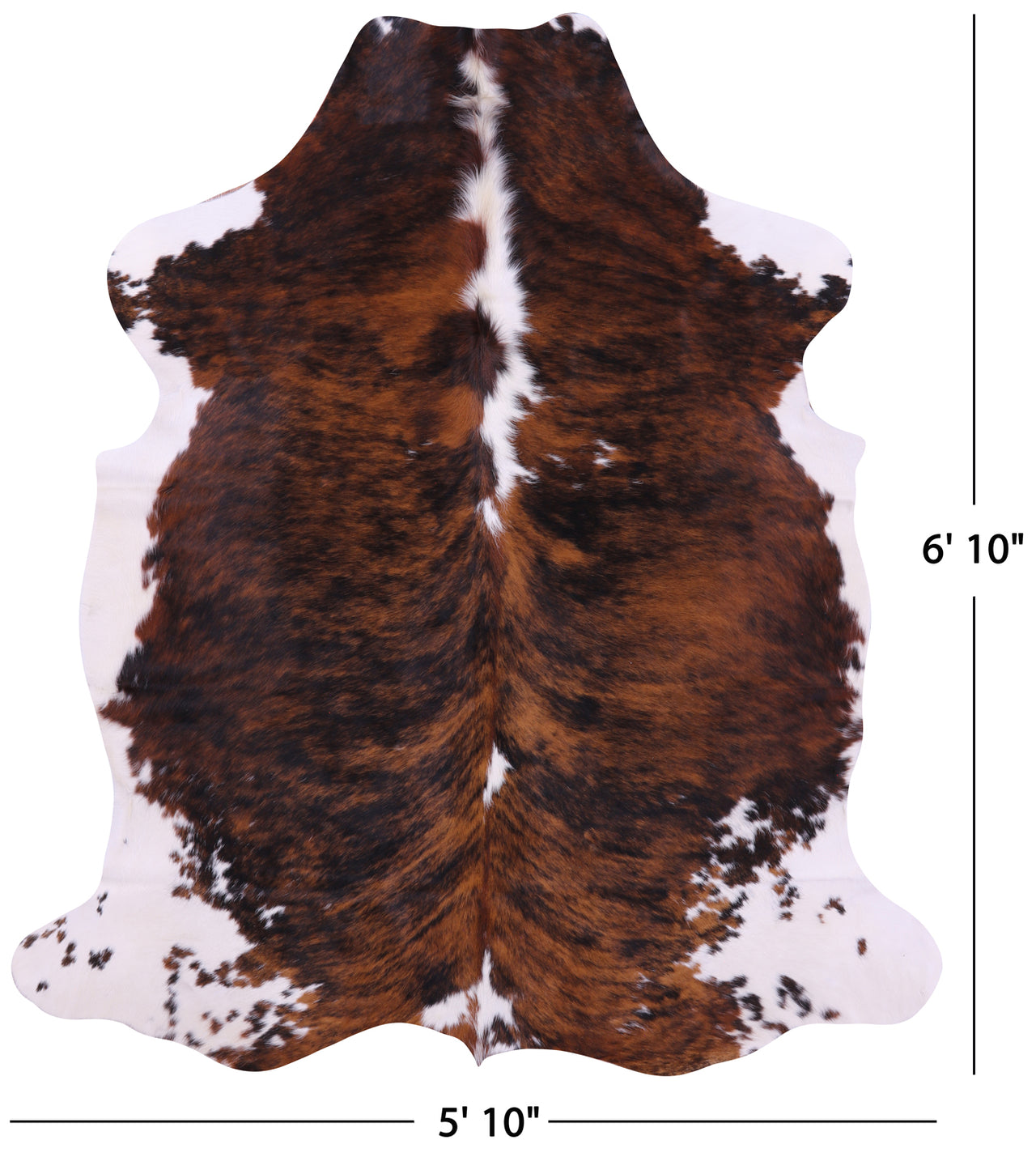 Tricolor Natural Cowhide Rug - Large 6'10"H x 5'10"W