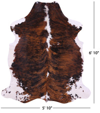 Thumbnail for Tricolor Natural Cowhide Rug - Large 6'10