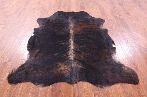 Dark Brindle Natural Cowhide Rug - Large 6'7