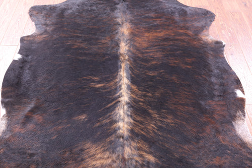 Dark Brindle Natural Cowhide Rug - Large 6'7