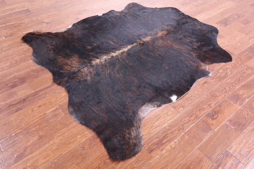 Dark Brindle Natural Cowhide Rug - Large 6'7