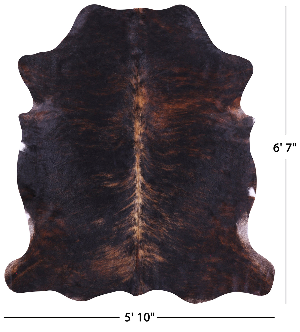 Brindle Natural Cowhide Rug - Large 6'7"H x 5'10"W