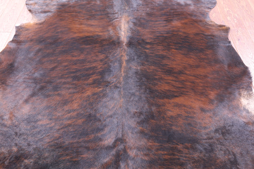 Dark Brindle Natural Cowhide Rug - Large 6'10