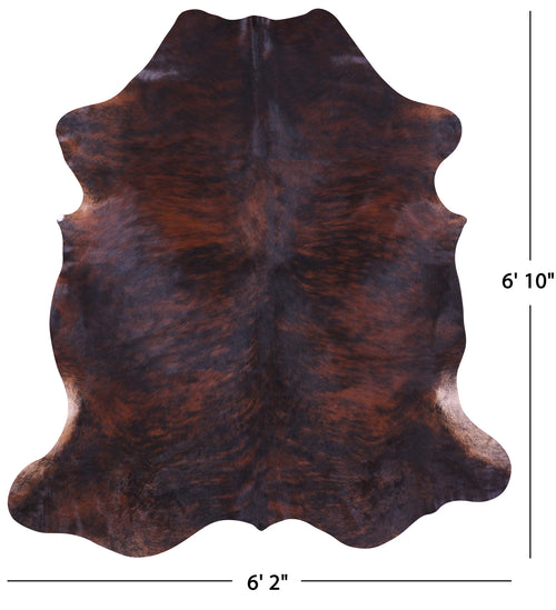 Dark Brindle Natural Cowhide Rug - Large 6'10