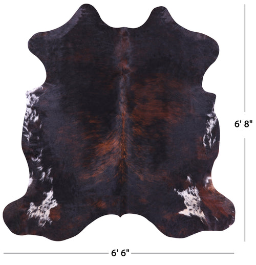 Tricolor Natural Cowhide Rug - Large 6'8