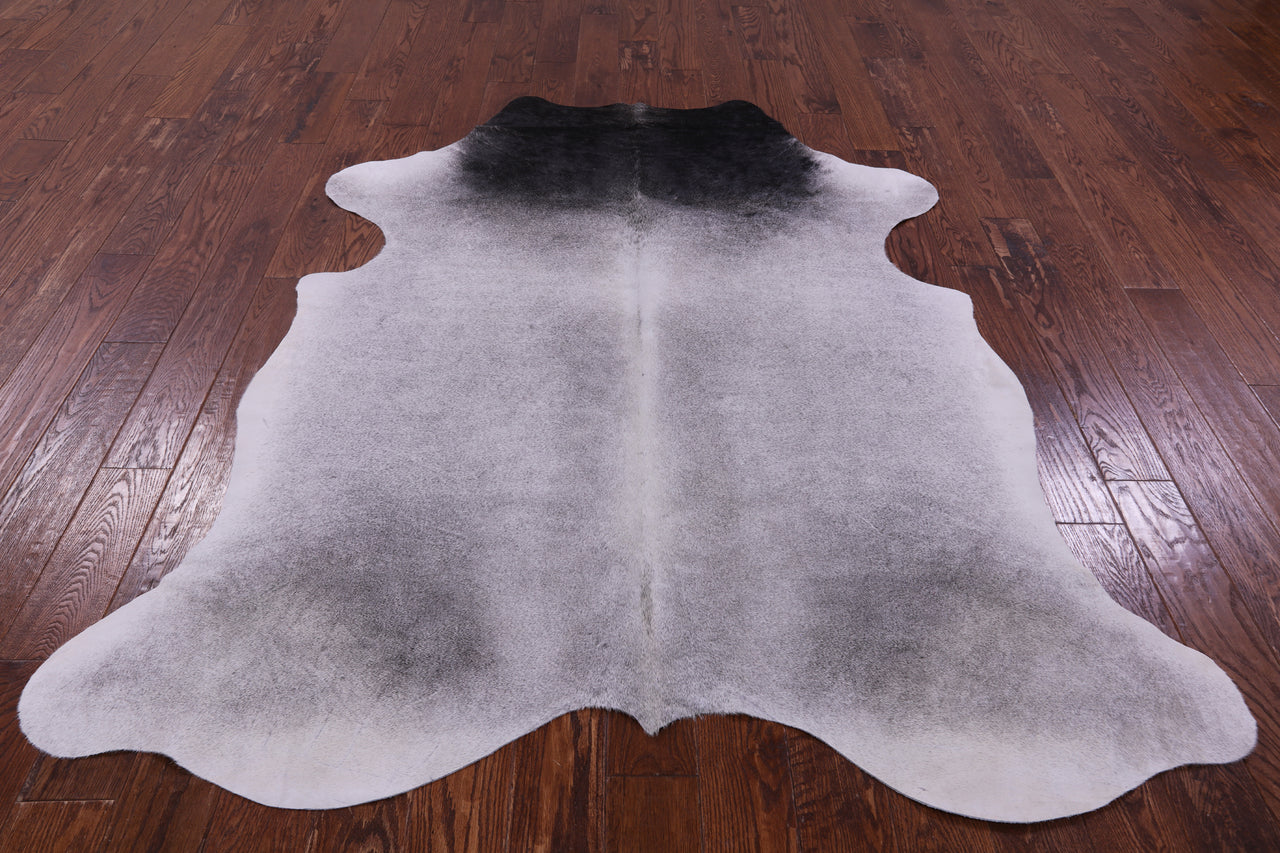 Black & White Natural Cowhide Rug - XLarge 7'0"H x 5'9"W