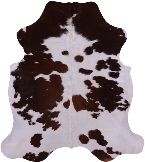 Brown & White Natural Cowhide Rug - Large 6'8