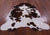 Brown & White Natural Cowhide Rug - Large 6'8"H x 5'10"W