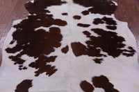 Thumbnail for Brown & White Natural Cowhide Rug - Large 6'8