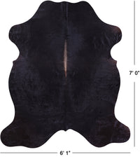 Thumbnail for Black Natural Cowhide Rug - XLarge 7'0